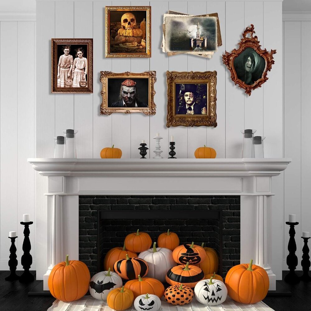 12 Pieces Haunted Mansion Decor Halloween Haunted Pictures Decoration Gothic Man - Picture 2 of 7